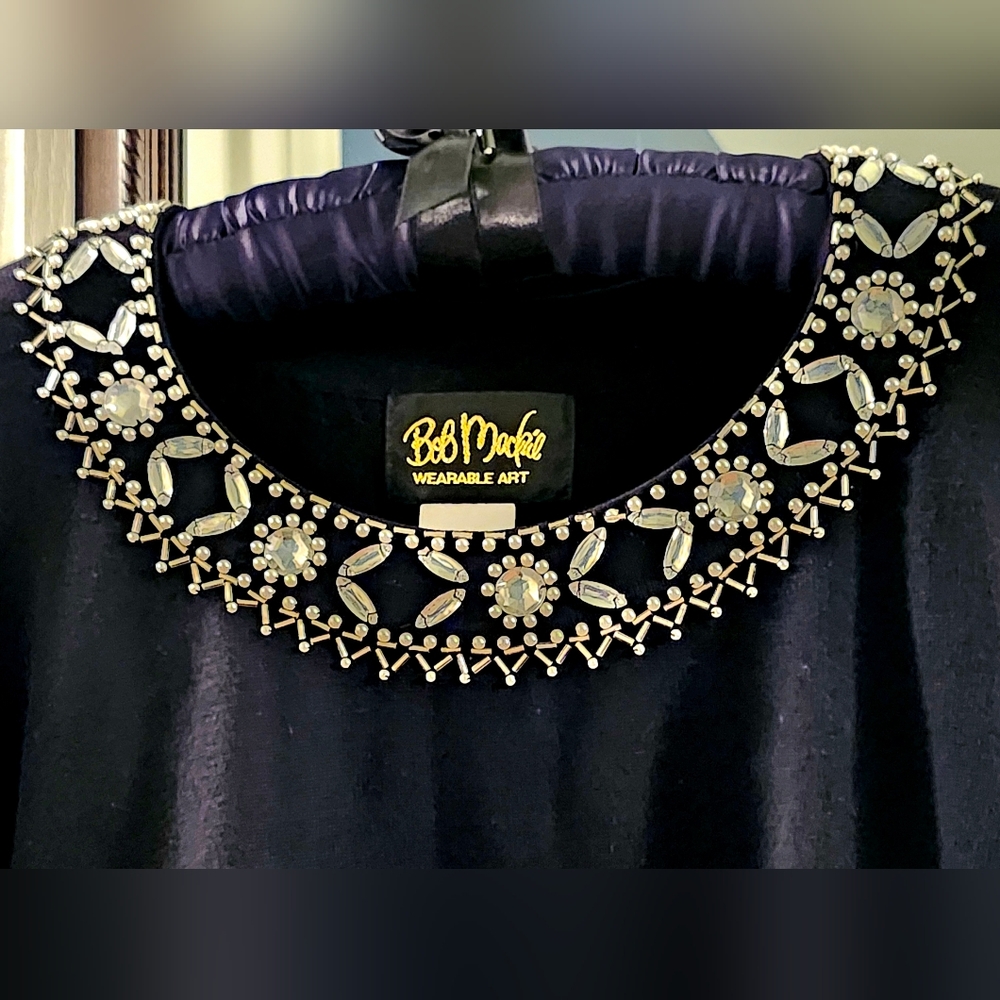 Bob Mackie Wearable Art Bling Embellished Sweater 100% Cotton - Picture 5 of 6